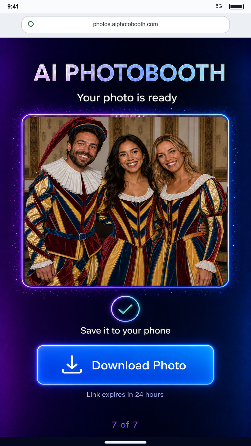 AI Photobooth Step 7: Download on the phone mobile screen