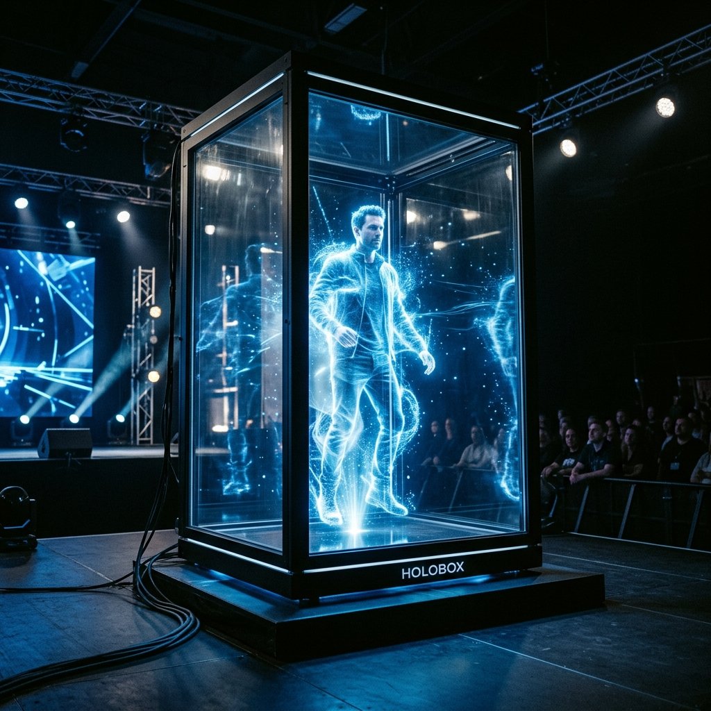 Holographic display installation for a branded event