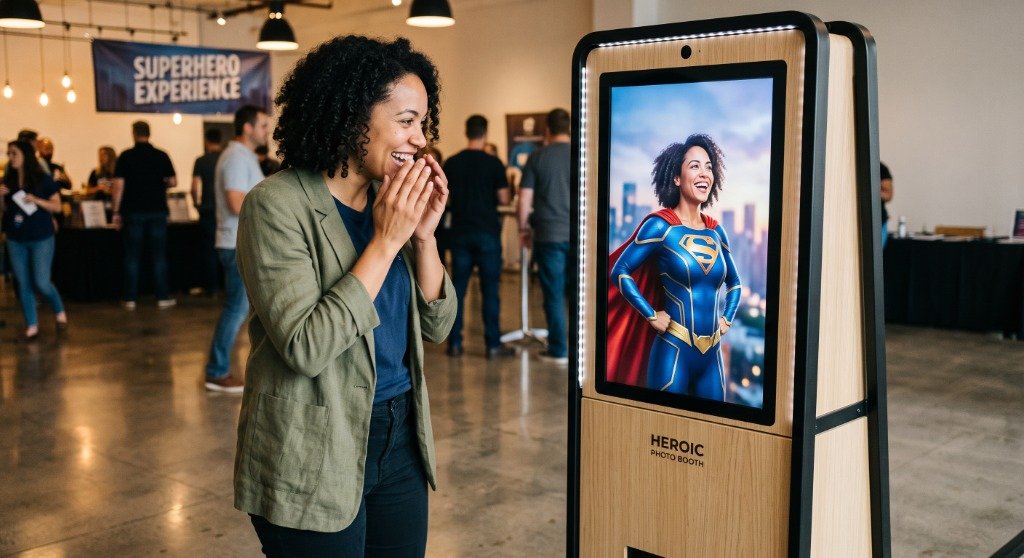 Interactive AI photo booth for event guests