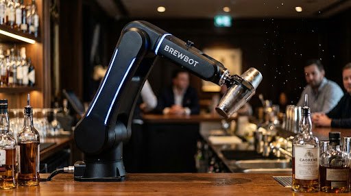 Robotic coffee activation at a corporate event